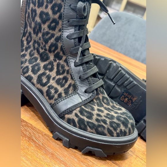 Rag & Bone Shaye Hiker Leather Boots In Black Cheetah Size 36 - Picture 7 of 14